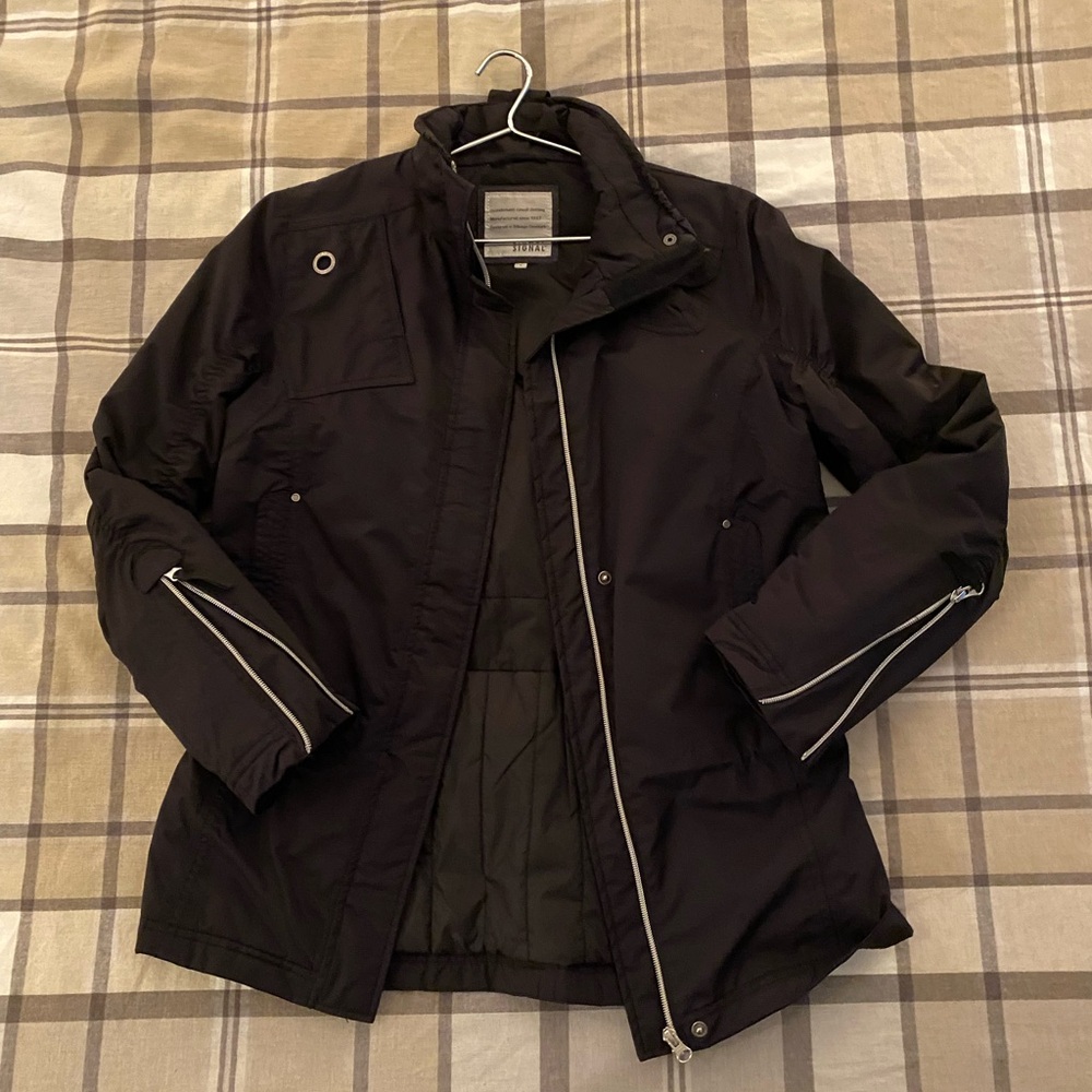 Women's Signal Black Rainproof Winter Jacket
